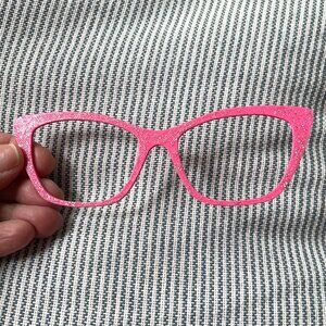 Hot Pink Glitter 3D Printed Eyewear WandaTopper-Pink Topper Pair Eyewear Wanda…